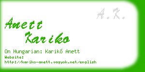 anett kariko business card
